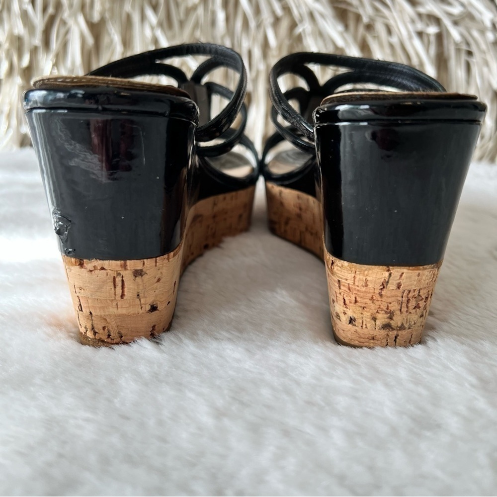 PRADA 35.5 Black Patent Leather Cage Espadrilles 5.5 6 - Picture 3 of 9